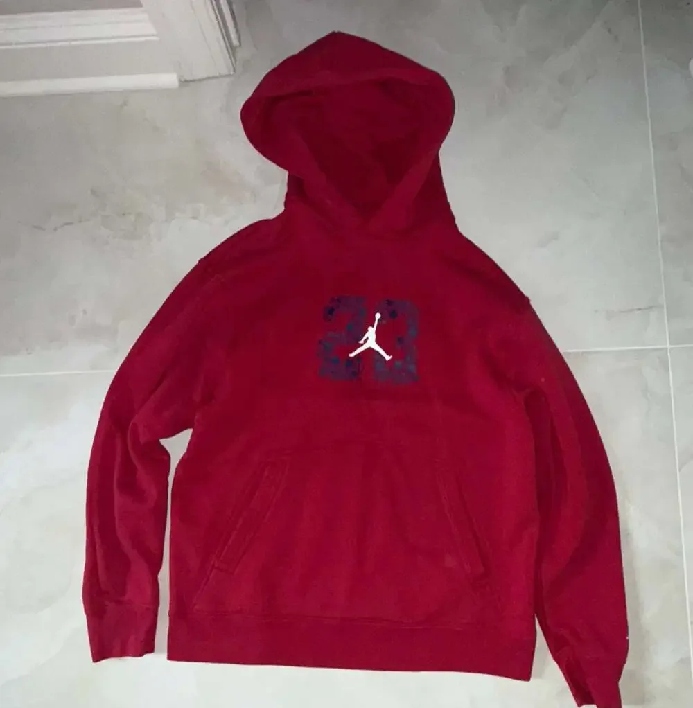 Jordan Men's Red Fleece Pullover Hoodie with 23 Star Logo